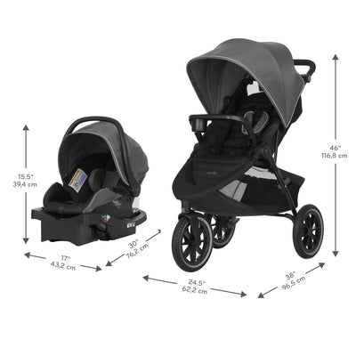 Folio3 Stroll & Jog Travel System with LiteMax 35 Infant Car Seat | Avenue