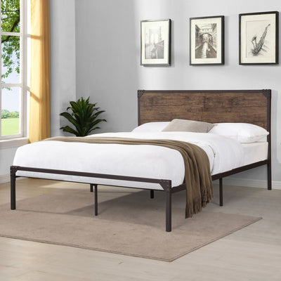 Furniture of America Budenholz Platform Queen Bed #color_Dark Brown)