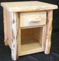 Frontier Hand Peeled Cedar Log 1 Drawer Open bottom Night Stand