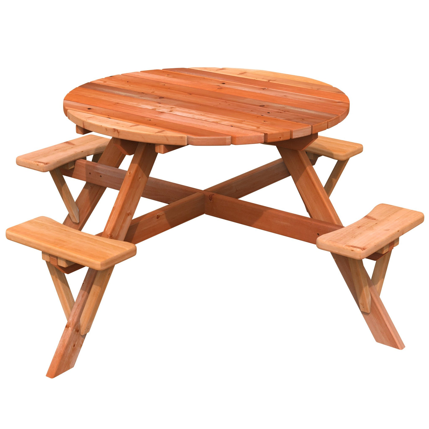 Adult Circular Redwood Picnic Table