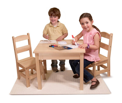 Melissa & Doug Wooden Table & Chairs 3-Piece Set