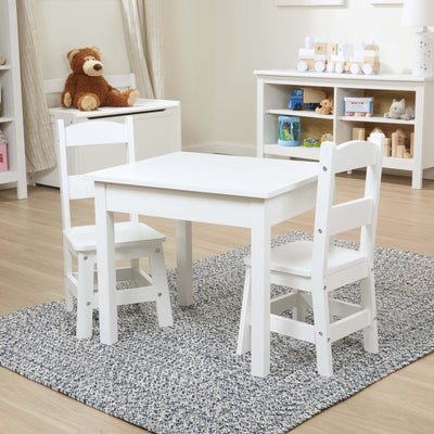 Wooden Table & Chairs | White