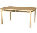 Four Seater High Pressure Laminate Desk with Hardwood Legs- 29"