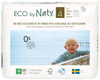 Eco by Naty Pull on Pants, Size 4, 88 Diapers (4 Pack of 22)