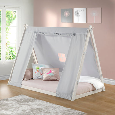 P'Kolino Tipi Montessori Tent Floor Bed for Toddlers #color_white
