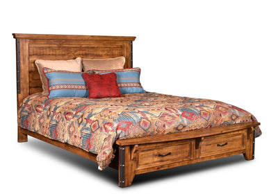 Sunset Trading Rustic City King Bed | Storage Drawers