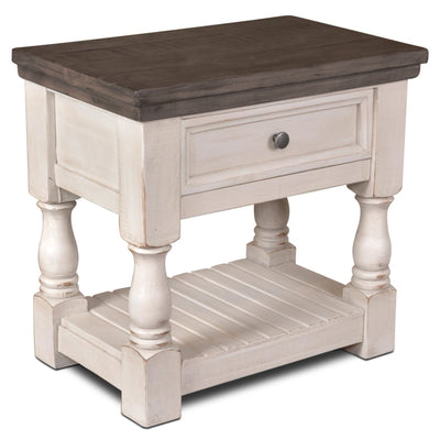 Sunset Trading Rustic French Bedroom Nightstand | 1 Drawer