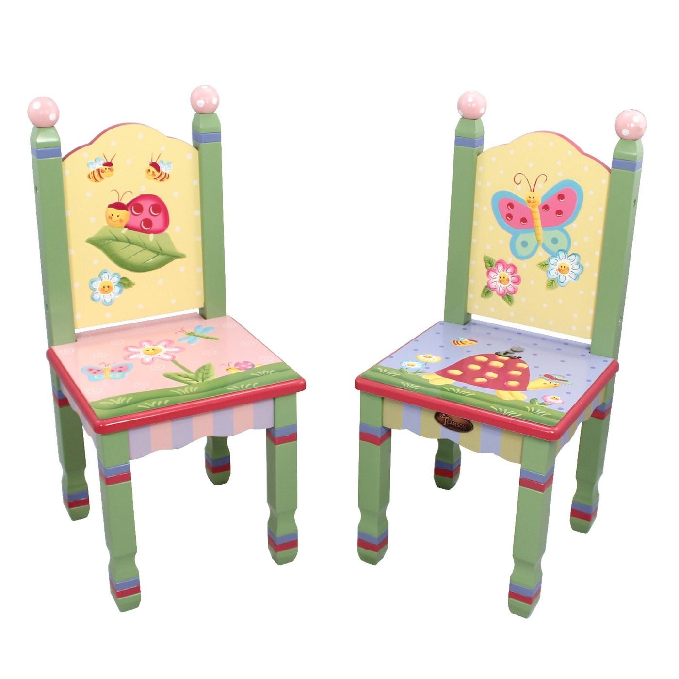 Fantasy Fields Kids Painted Wooden Magic Garden Chairs, Set of 2, Multicolor