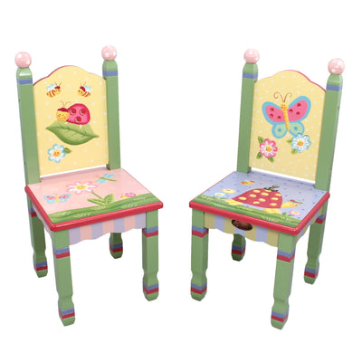 Fantasy Fields Kids Painted Wooden Magic Garden Chairs, Set of 2, Multicolor