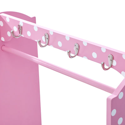 Fantasy Fields Kids Polka Dots Clothing Rack with Storage, Pink