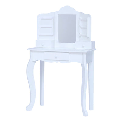 Fantasy Fields Little Princess Anna Vanity Set with Mirror, Drawers, Jewelry Storage, and Stool, White