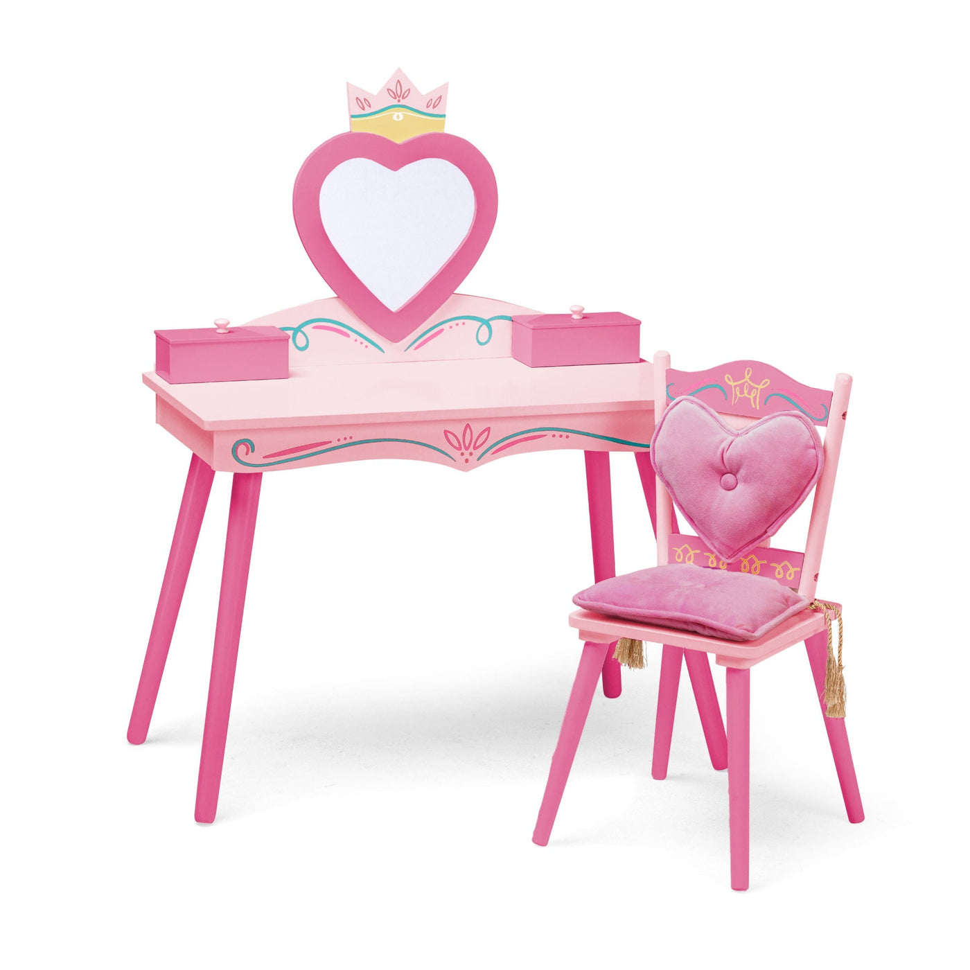 Princess Vanity Table & Chair Set - Pink