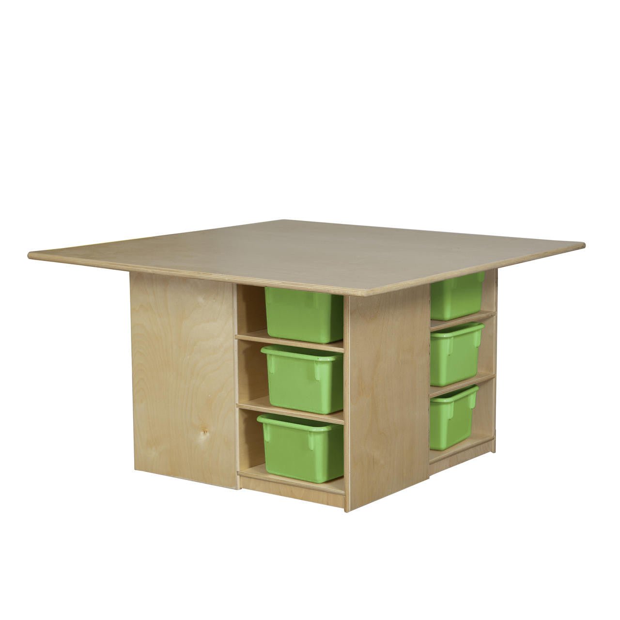 Cubby Table with (12) Lime Green Trays