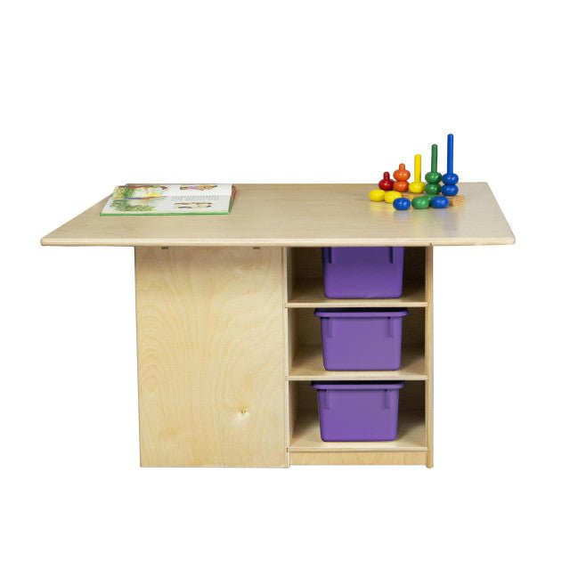 Cubby Table with (12) Purple Trays