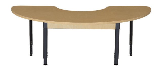 Half Circle High Pressure Laminate Table with Adjustable Legs- 18"-29" 64 x 22