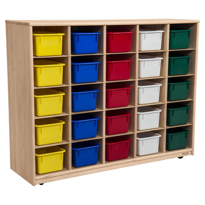 Maple Heritage (25) Cubby Tray Storage with Assorted Trays