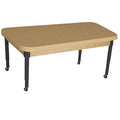 Mobile 30" x 44" Rectangle High Pressure Laminate Table with Adjustable Legs 14-19"