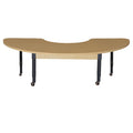Mobile Half Circle High Pressure Laminate Table with Adjustable Legs 14-19"