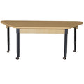 Mobile Trapezoidal High Pressure Laminate Table with Adjustable Legs 19-30