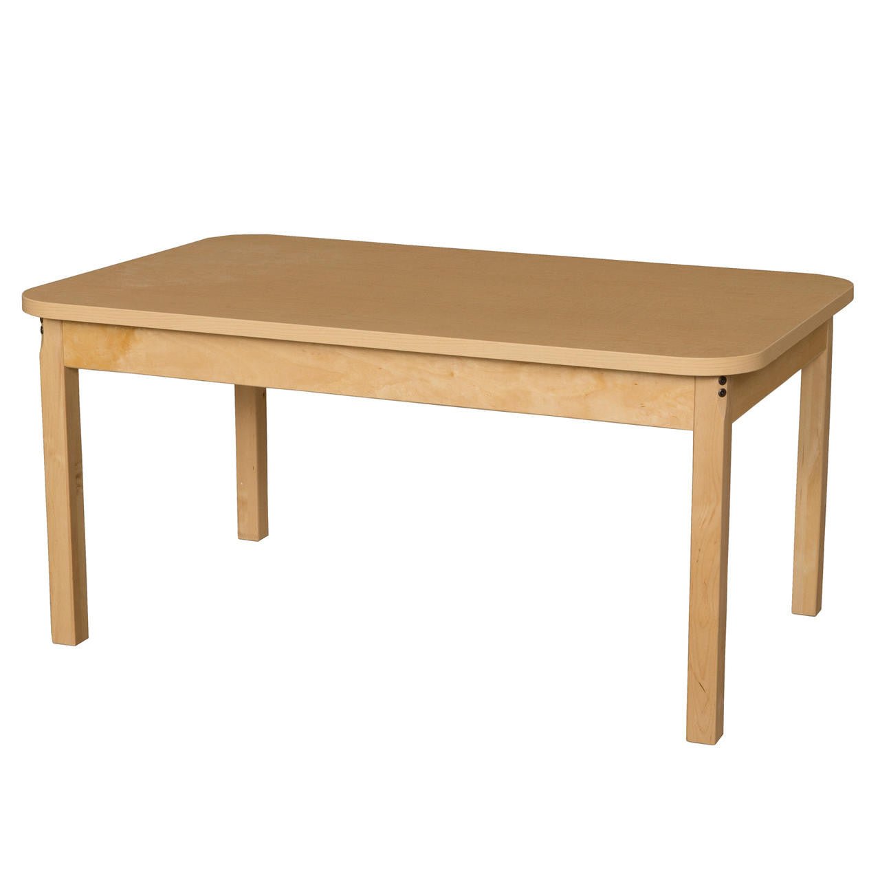 Rectangle High Pressure Laminate Table with Hardwood Legs- 18"