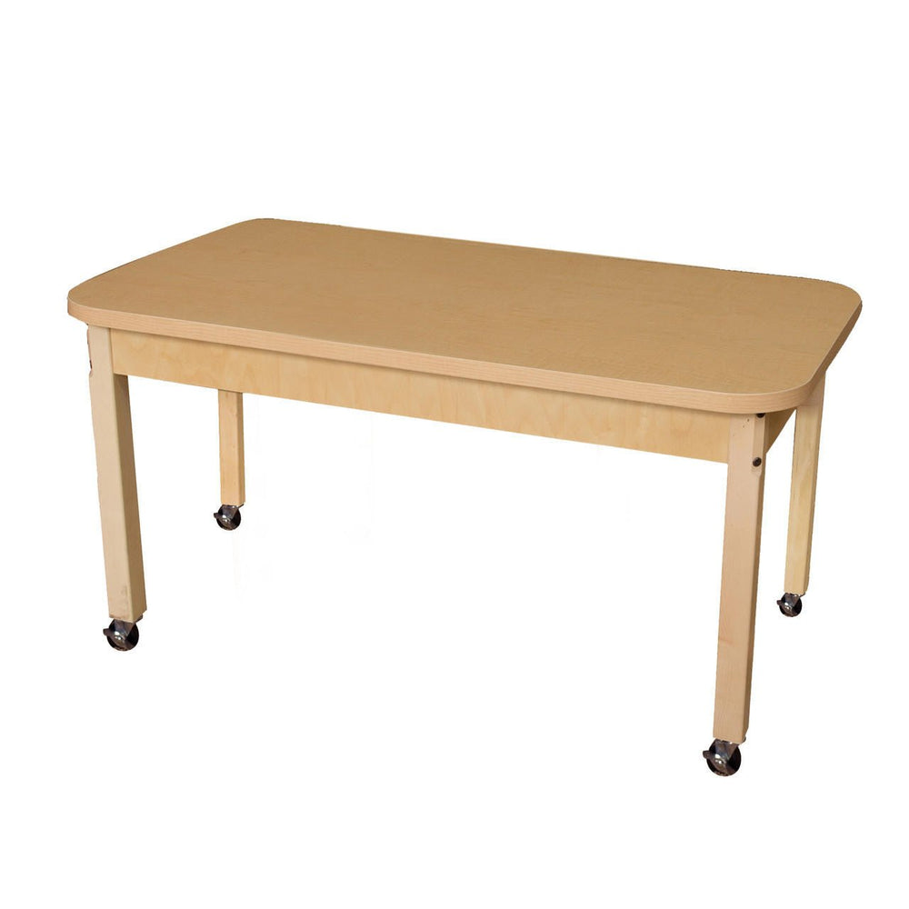 Rectangle High Pressure Laminate Table with Hardwood Legs- 20"