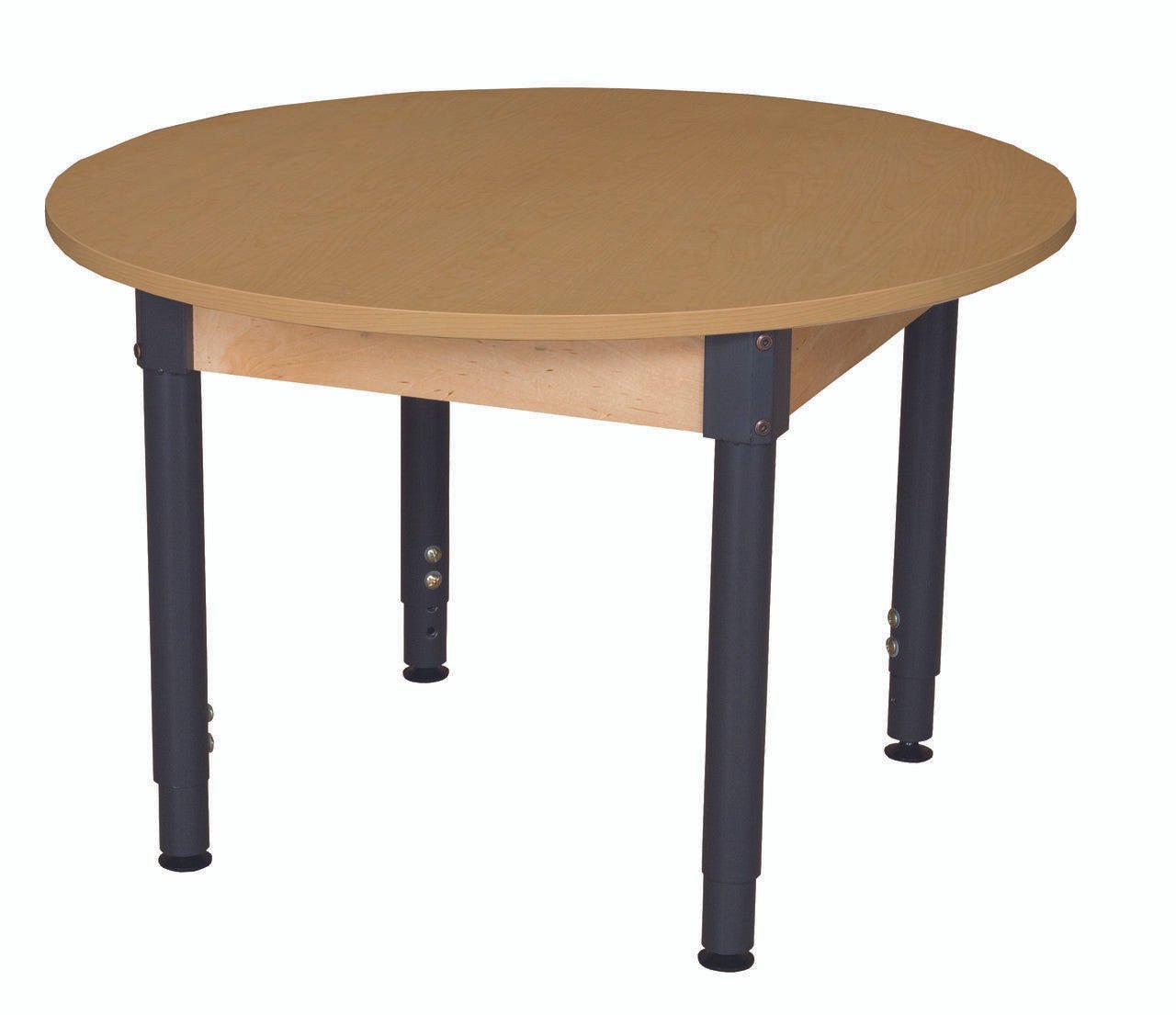 Round High Pressure Laminate Table with Adjustable Legs 18"-29"