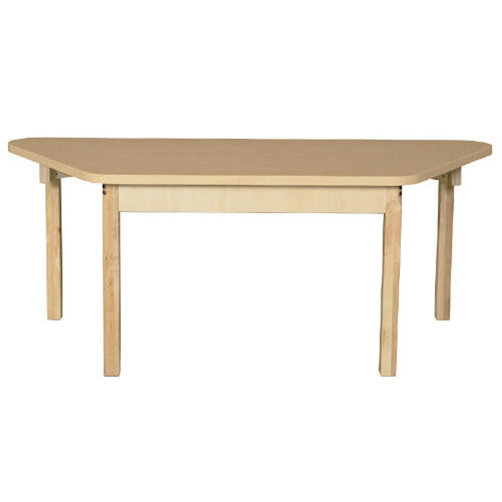 Trapezoidal High Pressure Laminate Table with Hardwood Legs- 18"