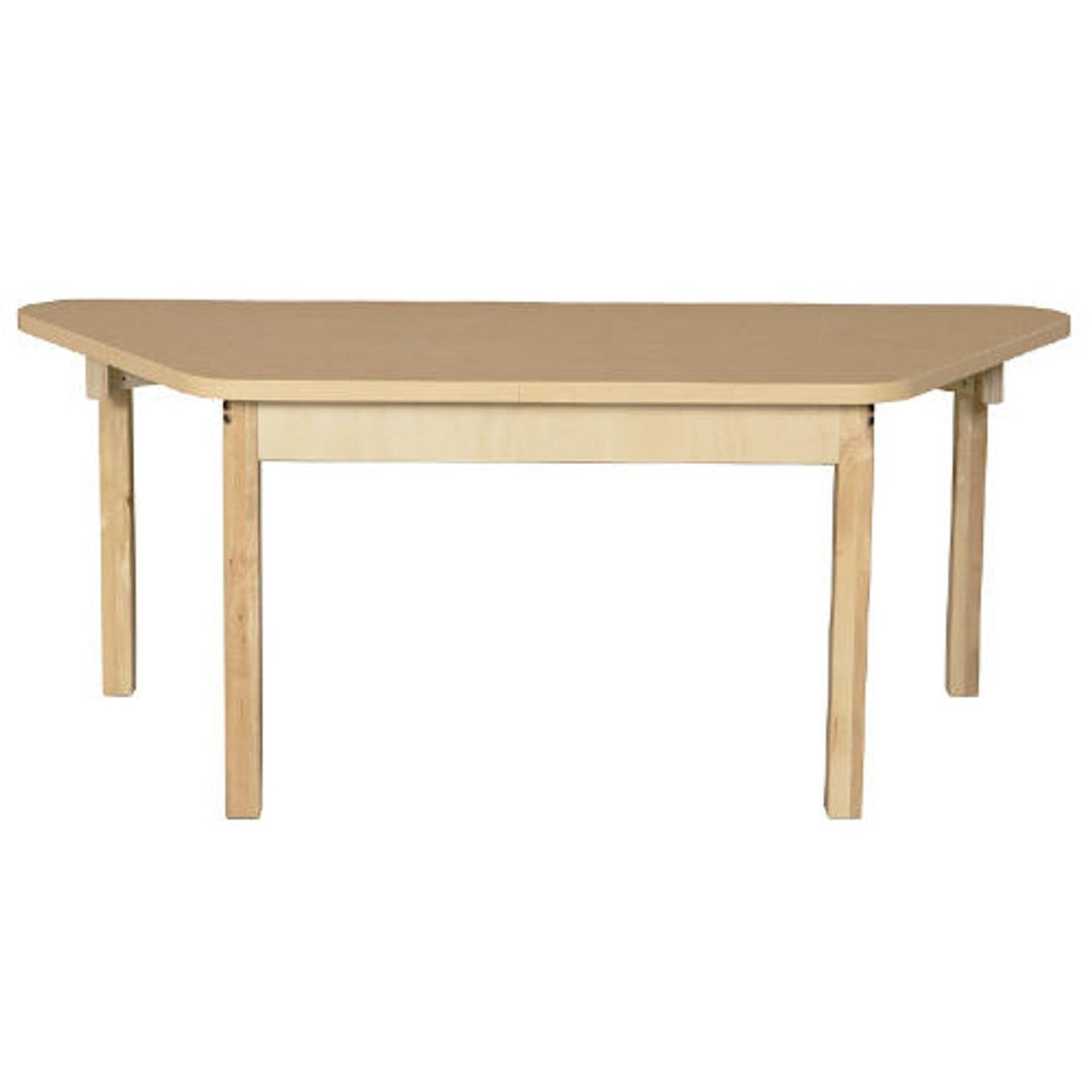 Trapezoidal High Pressure Laminate Table with Hardwood Legs- 18"