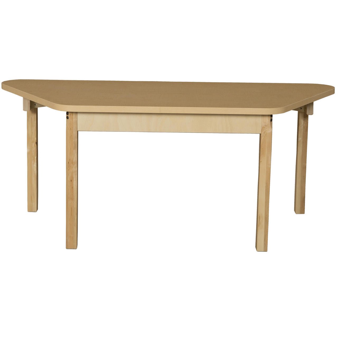 Trapezoidal High Pressure Laminate Table with Hardwood Legs- 26"
