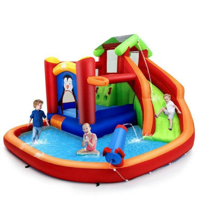 Bouncy water splash and slides - Monkey Bunks