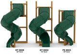 PlayStar Spiral Tube Slide Green - 420 Degree Turn side profile 3