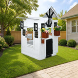 2MamaBees Ajure Playhouse styled in a sunny backyard, shown finish