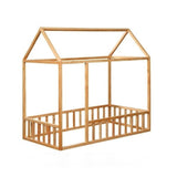 2MamaBees Montessori House Bed with Rails house style crib in shown finish