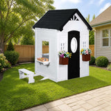 2MamaBees Zahara Playhouse styled in a sunny backyard, shown finish