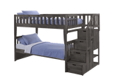 Night & Day Peppermint Twin Stair Bunk Peppermint Twin Twin Stonewash white-background studio view
