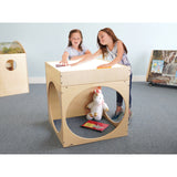 Whitney Brothers Superbright LED Creative Cube Sensory Light Table - front view with LED light-table top
