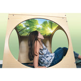 Whitney Brothers Superbright LED Creative Cube Sensory Light Table - reading cube opening and quiet-space interior