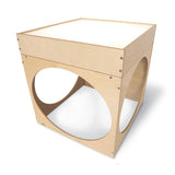 Whitney Brothers Superbright LED Creative Cube Sensory Light Table - angled product view showing cube and tabletop