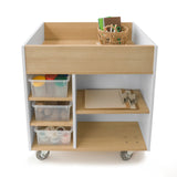 Whitney Brothers elevatED Art Supply Cart Classroom Art Storage - top storage well for upright art supplies