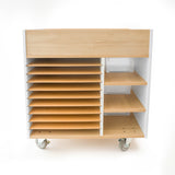 Whitney Brothers elevatED Art Supply Cart Classroom Art Storage - clear tray storage detail