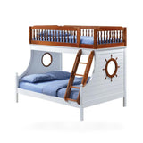 ACME Sailor Twin/Full Nautical Themed Bunk Bed twin over full bunk bed in shown finish