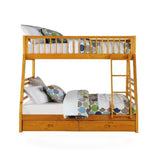 ACME Honey Bunk Twin/Full Bunk Bed twin over full storage bunk bed in Honey