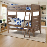 ACME Ranta Twin/Twin Bunk Bed styled in a kids' bedroom, twin over twin