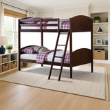 ACME Toshi Twin/Twin Bunk Bed styled in a kids' bedroom, twin over twin