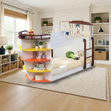 ACME Neptune Twin/Twin Nautical Themed Bunk Bed styled in a kids' bedroom, twin over twin