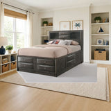 ACME Ireland Multi-Drawer Platform Bed styled in a bright kids' bedroom, storage