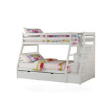 ACME Jason Twin/Full Bunk Bed twin over full stairs metal bunk bed in shown finish