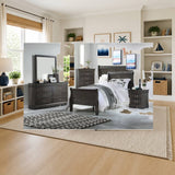 ACME Louis Philippe Twin Bed styled in a bright kids' bedroom, twin