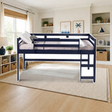 ACME Lara Twin Shortie Loft Bed styled in a bright kids' bedroom, loft