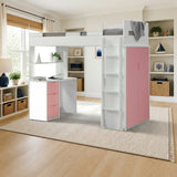 ACME Nerice Twin Loft Bed styled in a kids' bedroom, storage